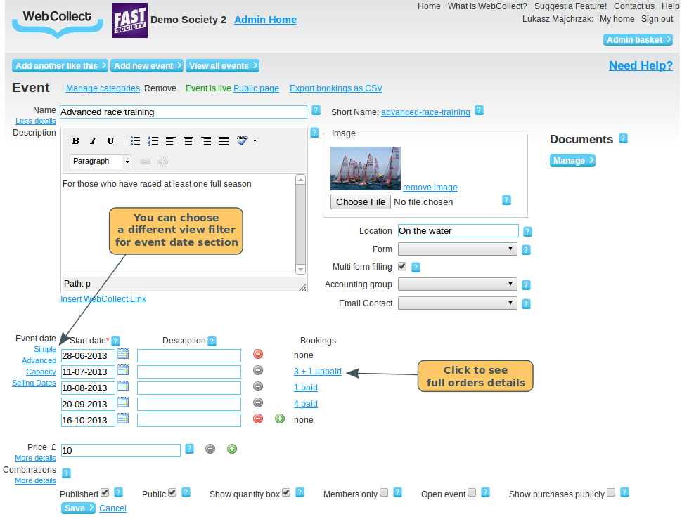 WebCollect Online Event Booking System For Your Club Or Society webcollect-online-event-booking-system-for-your-club-or-society