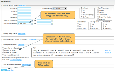 New Members Filter - click to enlarge