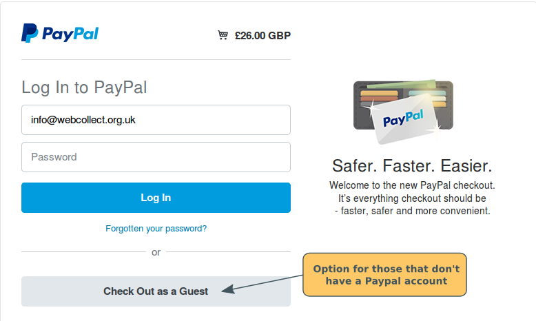 log in to paypal here