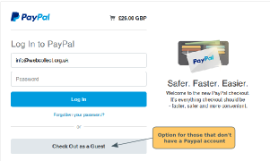 paypal account login members credit card message above says version optional debit pay left sign