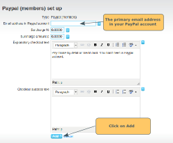 Configuring your PayPal account - click to enlarge