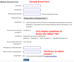 Sample event form - click to enlarge