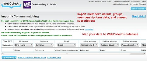 Import all your data - click to enlarge
