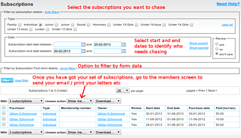 Subscription filters - click to enlarge