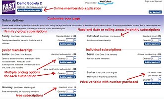 Many different subscription types - click to enlarge