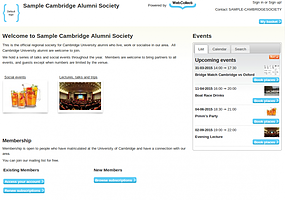 View the live Cambridge Alumni Society template