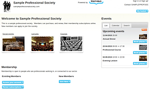 View the live Professional Society template