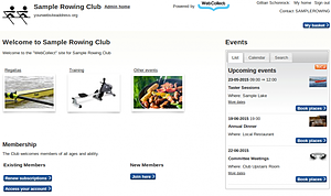 View the live Rowing Club template
