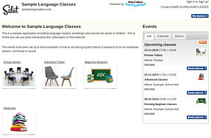 View the live Language Classes template