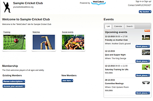View the live Cricket Club template